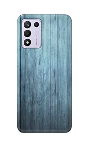 Image of Printed Hard Back Cover Case for Realme 9 5G Speed Edition | Realme 9 5G SE | Realme 9 SE 5G Back Cover (Wooden Blue) -702