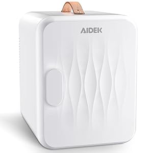 Aidek Cosmetic Makeup Mini Fridge for Skin Care, 4L Portable Beauty Fridges DIY Shelves for Bedroom, Dorm, Office, Small Refrigerator, AC/DC12v Car Cooler for Desktop and Travel (Frost White)
