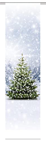 Home fashion Weihnachtsbaum Schiebevorhang, Stoff, grün, 245 x 60 x 0,1 cm