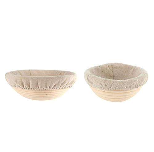 Emivery 2 Set of Round Bread Banneton Proofing Basket Sourdough Bread Bakery Basket