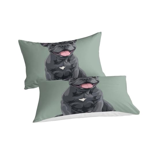 Parure de lit Bouledogue Français 220x240 en microfibres