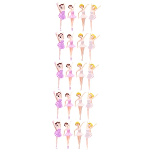 Figurines de ballerine pour gâteaux Toddmomy blanches et dorées, lot de 20 pièces pour fête