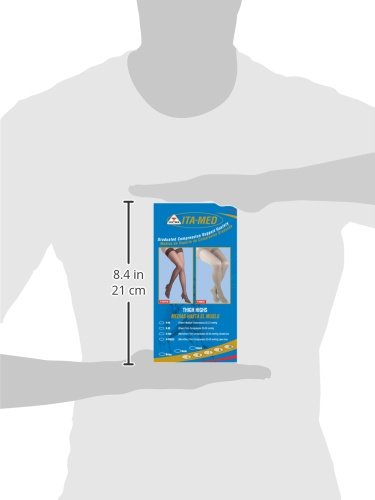 Image of ITA-MED Microfiber Thigh Highs - Compression (25-35 mmHg): H-306(2), 2 Count, X-Large, Beige