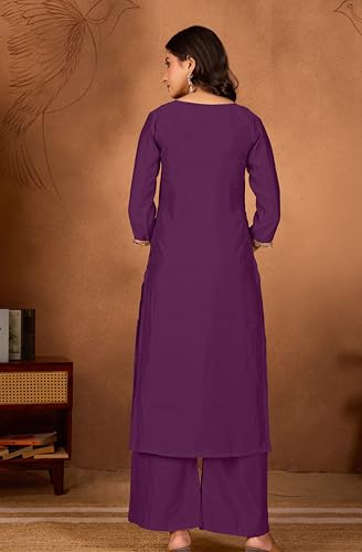 Image of Women Straight-Cut Kurta Pant Set with Subtle Golden Lace Embellishment | Elegant Ethnic Wear for Festive, Office & Casual Use