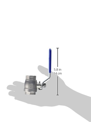 Duda Diesel Duda Energy 2PCBV-WOG200-F075 Full Port Ball Valve, 2 Piece, 3/4" NPT, 304 Stainless Steel with Blue Vinyl Handle, 75"