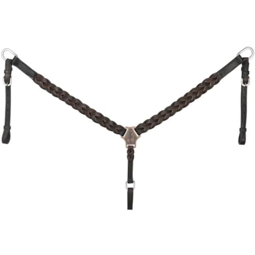 JTI Royal King Braided Leather Breastcollar Dark Oil
