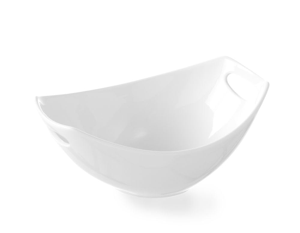 HENDI Miska do sałatek/dodatków, wysoka odporność na uderzenia i zużycie, miska do serwowania, miska deserowa, miska na przekąski, 235 x 160 x 98 mm, biała porcelana, 785676, kremowo-biała