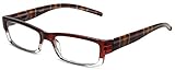 Calabria 743 Designer Reading Glasses w/Matching Case in Brown Plaid +1.75