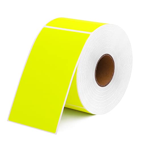 5 X 3 Inch Permanent Rectangle Color Coding Sticker 500P Fluorescent Yellow