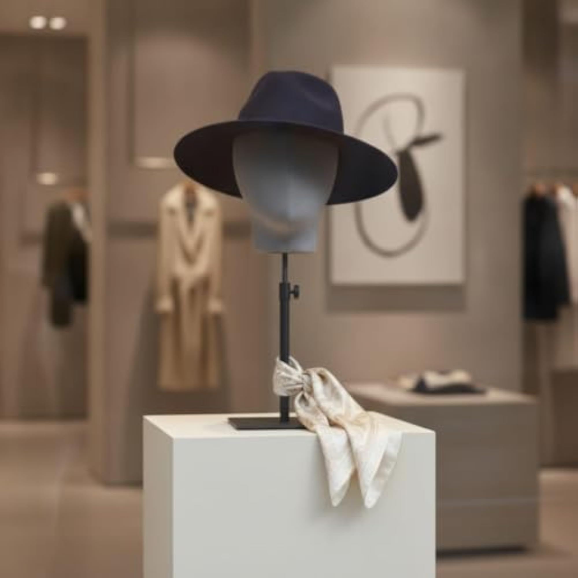 Adjustable Head Display Form Hat Display with Metal Stand