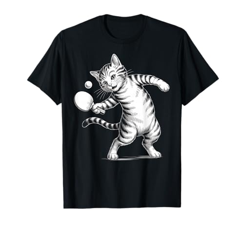 Table Tennis Cat Funny Player T-Shirt