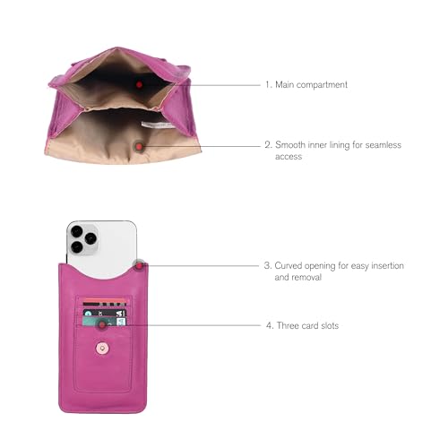 Image of Oak Leathers Small Crossbody Bag For Women - Mini Cell Phone Purse - Crossover Wallet Bag With Adjustable Shoulder Strap