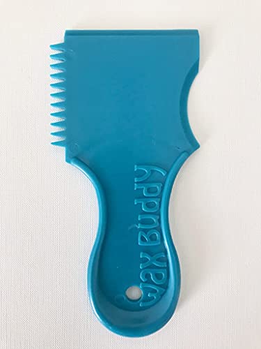 Wax Buddy Wax Comb-The Original, LightBlueIII 100% Recycled Plastic, 3-in-1 surf Tool: Scraper, Comb, Cupped Rail Cleaner. Also in Black, White, & Sage Green.Q