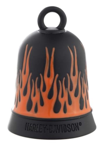 Harley-Davidson Flames Engraved H-D Script Ride Bell, Orange & Black