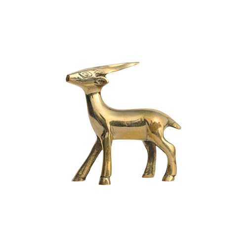 Image of Small Deer Statue | Designer Deer | Weight - 262 G Approx | Vastu Brass Showpeice | Home Decor | Size- 3.5 Inch Approx. | Zonal Placement: West-North-West, West
