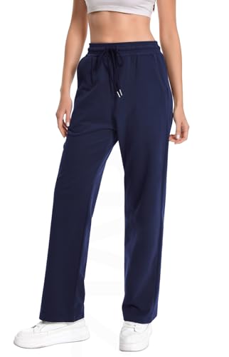 Auriviz High Waisted Sweat Pants Drawstring Womens Sweatpants Slant Side Pockets Straight Leg Pants 29’’ Inseam2