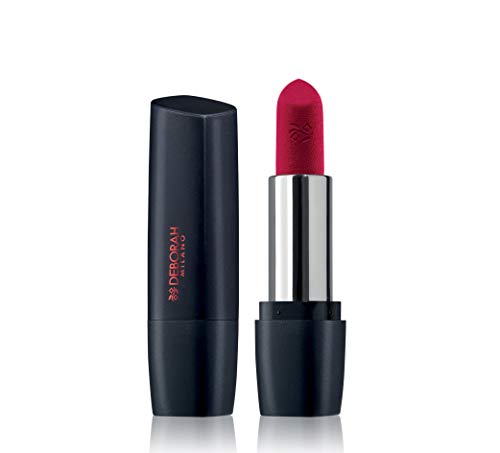Deborah Milano - Red Mat, Rossetto Effetto Matte con Collagene e Acido Ialuronico, 34 Red in Winter, Azione Nutriente ed Emolliente, Dona Labbra Intense e Volumizzate a Lunga Tenuta, 4.5 gr