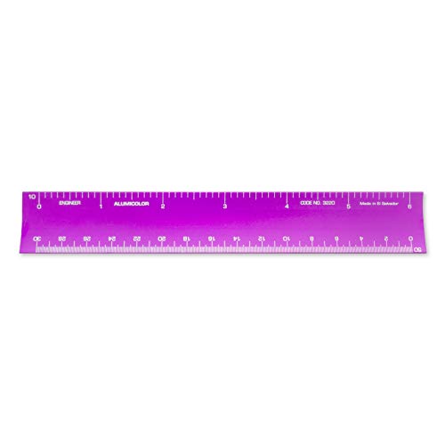 Image of Alumicolor 6-inch Aluminum Engineer Hollow Scale for School, Office, Art and Drafting, 6IN, Purple