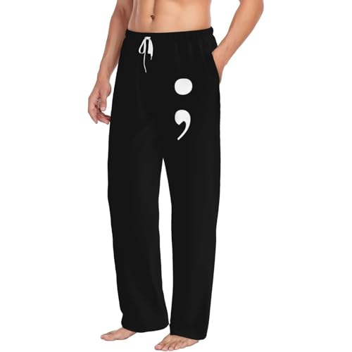 Semi Colon Pajama Pants Adult Comfy Sleep Pants Lightweight Pjs Bottoms Wide Leg Sleepwear Lounge Pants For Mens4