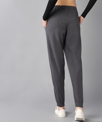 Image of Alan Jones Clothing Women's Comfort Fit Mid Rise Solid Ankle Length Cotton Track Pant