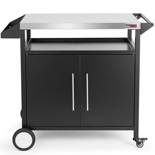 Outdoor Grill Table with Storage and Prep Surface