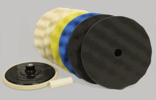 8” Hook & Loop Waffle Foam Buffing Pad Kit