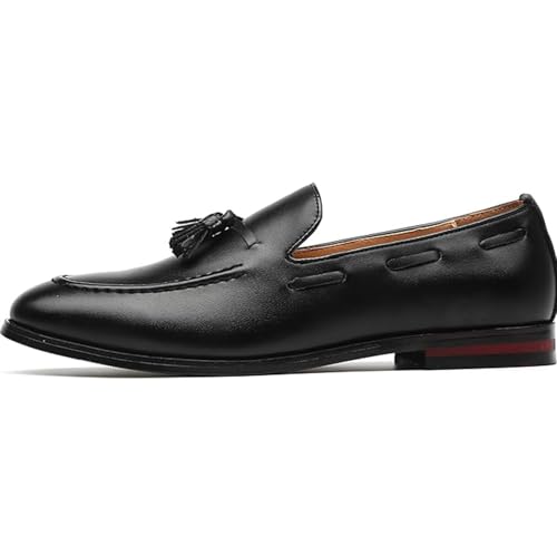 Men's Fashion Loafers Leather Casual Comfortable Tassel Slip On Driving Low Top Flat Shoes Business Dress Shoes2