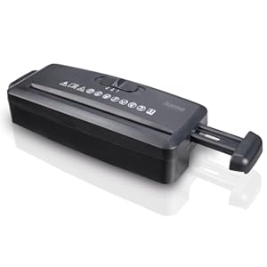 Hama Documentvernietiger „Mini S6” (documentversnipperaar 6 vellen 80 g) (80 g), papierversnipperaar, veiligheidshredder P1, 72 dB, M/A Auto, retourfunctie, retourfunctie, past op papiermanden) zwart