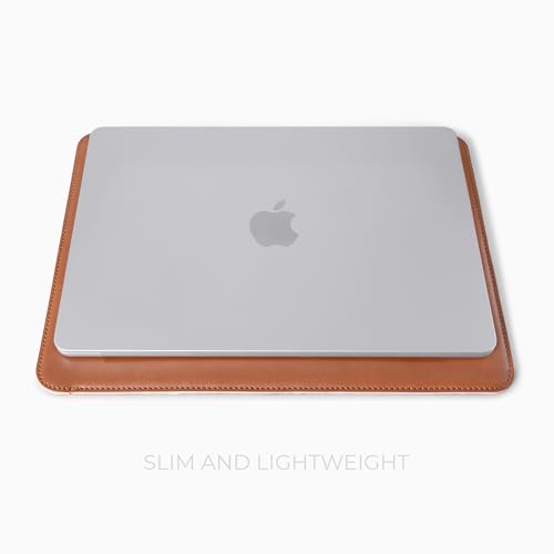 Comfyable Laptop Sleeve 14 Inch Precisely Compatible with MacBook Pro M5 M4 M3 M2 Pro/Max 2026-2021, Faux Leather Cover Case, 14 in, Brown by Comfyable - Image 3