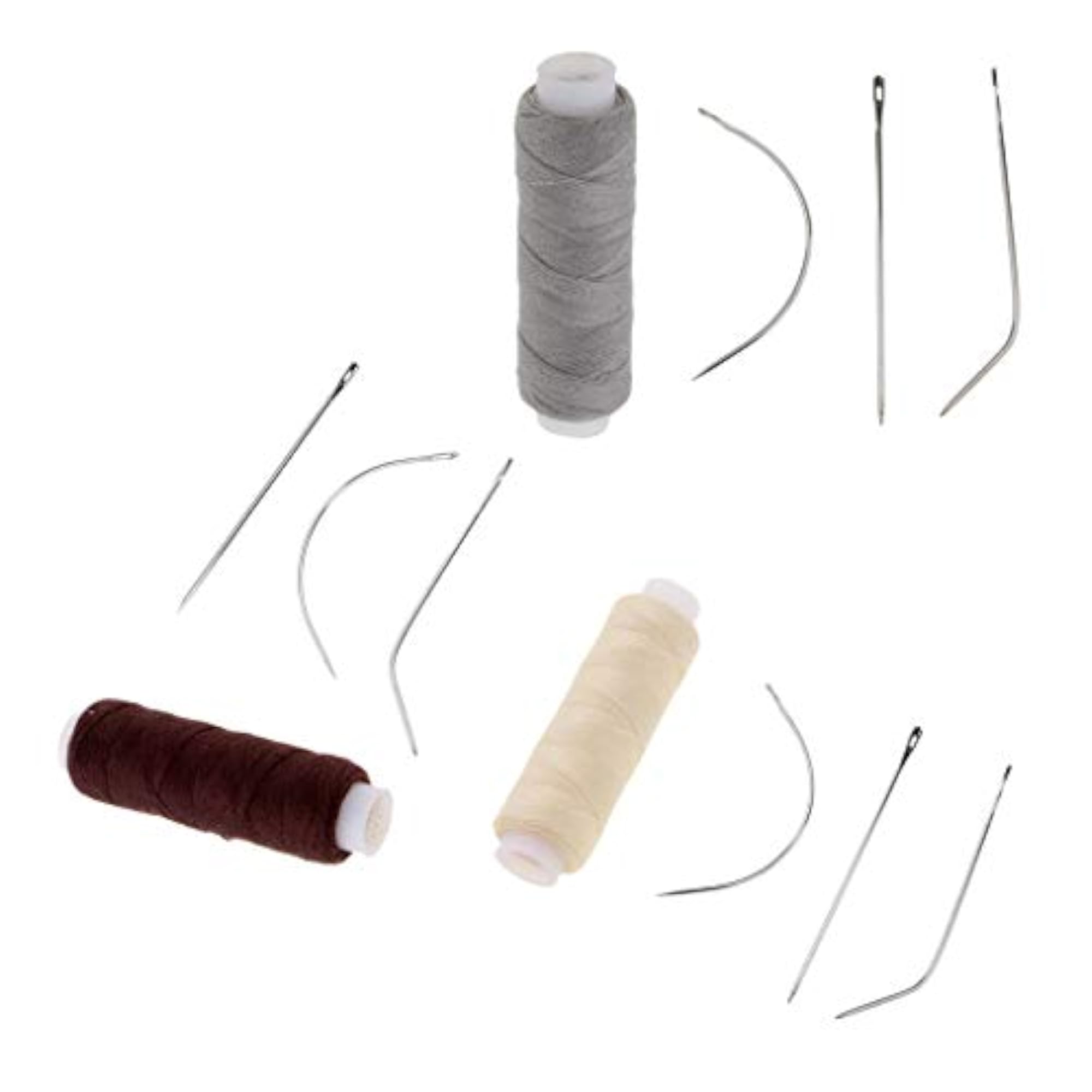 4 Set Hair Sewing Weaving Thread Needles Kit for Hair Extensions
