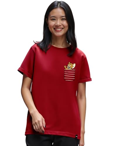 Image of Bewakoof Official Tom & Jerry Merchandise Women's Graphic Print Boyfriend Fit T-Shirt