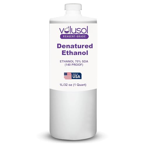 Volu-Sol Reagent-Grade 70% Denatured Ethanol (140 Proof) - Designed for Research & Industrial Applications Non-Consumable - Preferred by Healthcare & Veterinary Professionals - 1000 mL / 32 oz