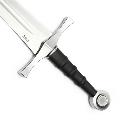 AzureForge X04 37 inch Medieval Single-Handed Sword Knights Arming Halloween Sword Gift for Men Collectors with Black Scabbard