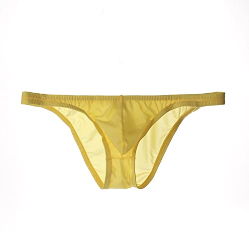 Men's Low Waist Ice Silk Solid Color Brief Panties Breathable Thin Bikini Briefs Underwear3
