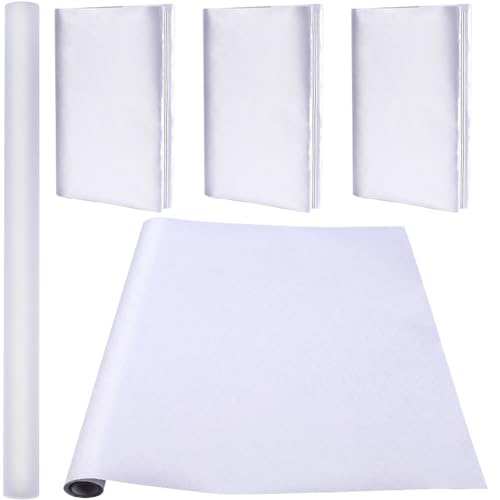 CRASPIRE 110 x 42cm Silk Cloth Book Cloth for Book Binding White Fabric Surface Paper Backed Bookcover Bookbinding Supplies Book Covering Protector for Books Album DIY Scrapbooking Archival Supplies