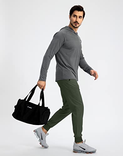 Pudolla Men's Lightweight Jogger Pants Workout Gym Running Pants With Zipper Pockets For Athletic Casual(Army Green Xx-Large) #TOP4