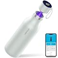 vsitoo S1MAX Self-Cleaning Smart Water Bottle with Drink Reminder, 15oz Insulated Stainless Steel BPA-Free Water Bottle, Touch Screen APP Control & Auto-Cleaning, Thermal Flask for Travel, White