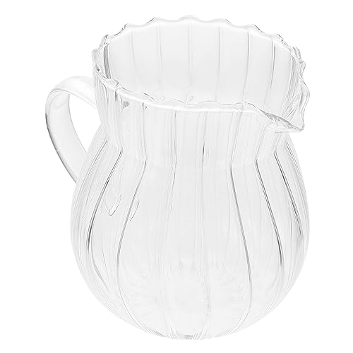MAGICLULU Pot à Lait en Verre Transparent 250 Ml Bec Verseur Anti-goutte, Récipient à Lait pour Café et Pâtisserie, Ustensile Stable pour Maison, Restaurant, Service de Boissons