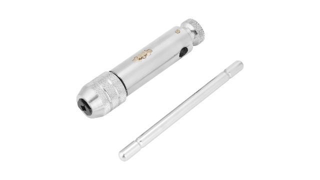 Clé à Tarauder à Poignée En T, Support De Taraud Réglable En Alliage D'acier Argenté, Clé à Cliquet à Une Main Pour Couper Les Filetages Internes (M5-M12 Long