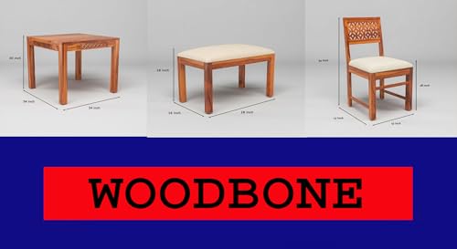 Image of Wood Dining Table with Chair 4 Seater || Dining Table Set || Dining Room Set || Wooden 4 Seater Dining Table || Modern and Unqiue Dining Table Home Living Room (4 Seater Dining Table) Honey Finish