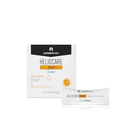Heliocare 360º Junior Oral Sticks - Fotoprotección Desde el Interior para Niños, Aumenta la Resistencia de la Piel al Sol, de Origen Natural, 20 Sobres
