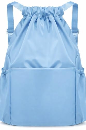Mochila Bolsa Feminina masculina Leve Moderna Estilosa Escola Faculdade Academia Trabalho Viagem Passeio Dia a Dia (Azul Claro)
