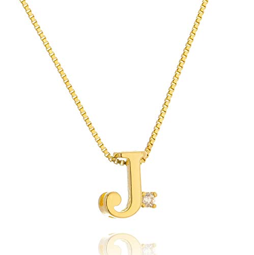 Colar Inicial Letra J com Ponto de Luz