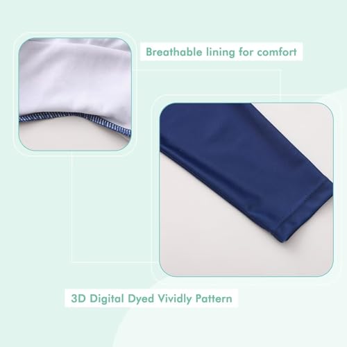 Image of Girls One Piece Swimsuits for Girls Long Sleeve Bathing Suit Sun Protection Rash Guard with Front Zipper 3-16 Years
