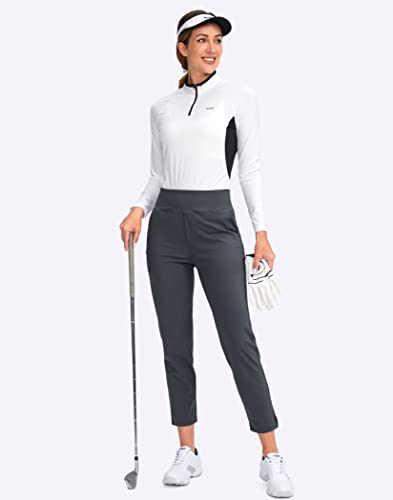Image of YYV Women's Golf Pants High Waist Stretch Ankle Pants with Pockets