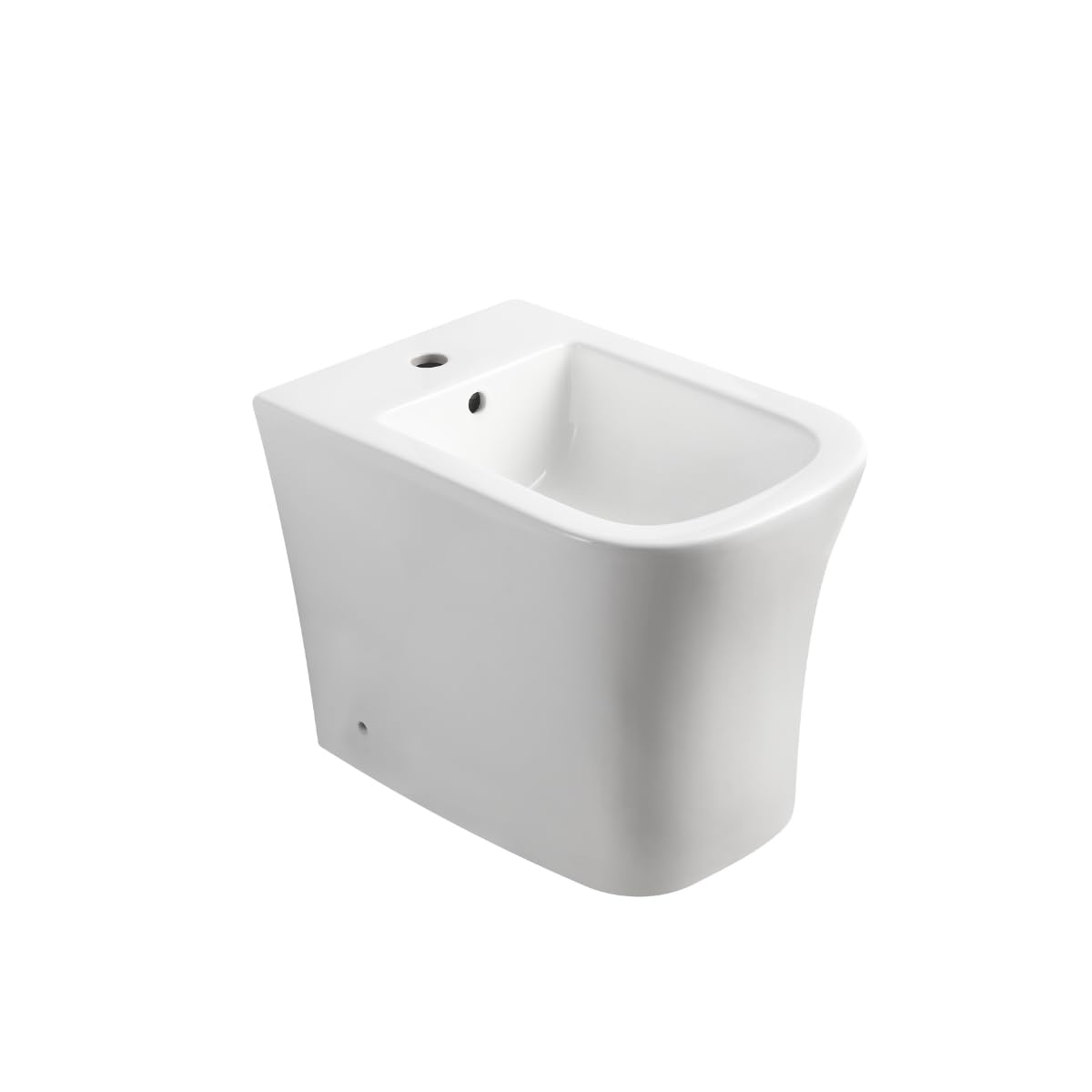 Bidet a suelo ceramico de Bano | Bide Adosado a Pared de Fondo Reducido Cuadrado Sin Tapa