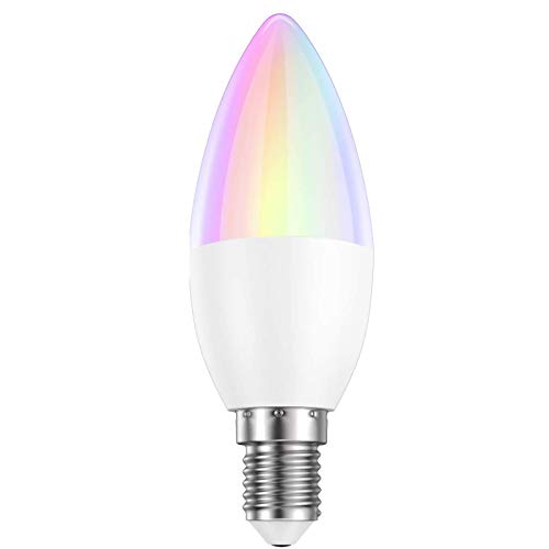 Vintoney Smart Bulb E14 WiFi Candle Bulbs, Light Bulbs 4W Warm White 3000K+RGB Colour Changing Light Bulb, Works with Alexa with Hue Smart Wireless Dimmer Switch, for Smart Home Living Room Bedroom