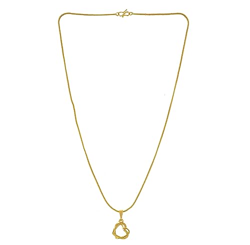 Image of Handicraft Kottage 1gm 22Ct Gold Plated chain with Pendant | latest & Stylish Celebrity Inspired Chain /Necklace /Jewellery Set /Fashion jewellery for Men, Women Boys Girls