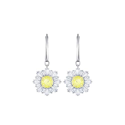 Preisvergleich Produktbild Swarovski Sunshine Ohrringe für Frauen, weißes Kristall, rhodiniert