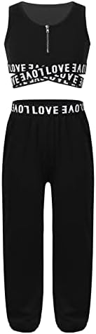 TACKTIMES Kids Girls’ 2 Piece Athletic Leggings with Tank Crop Tops Tracksuit Outfit Sets for Gymnastics Dancing Sports